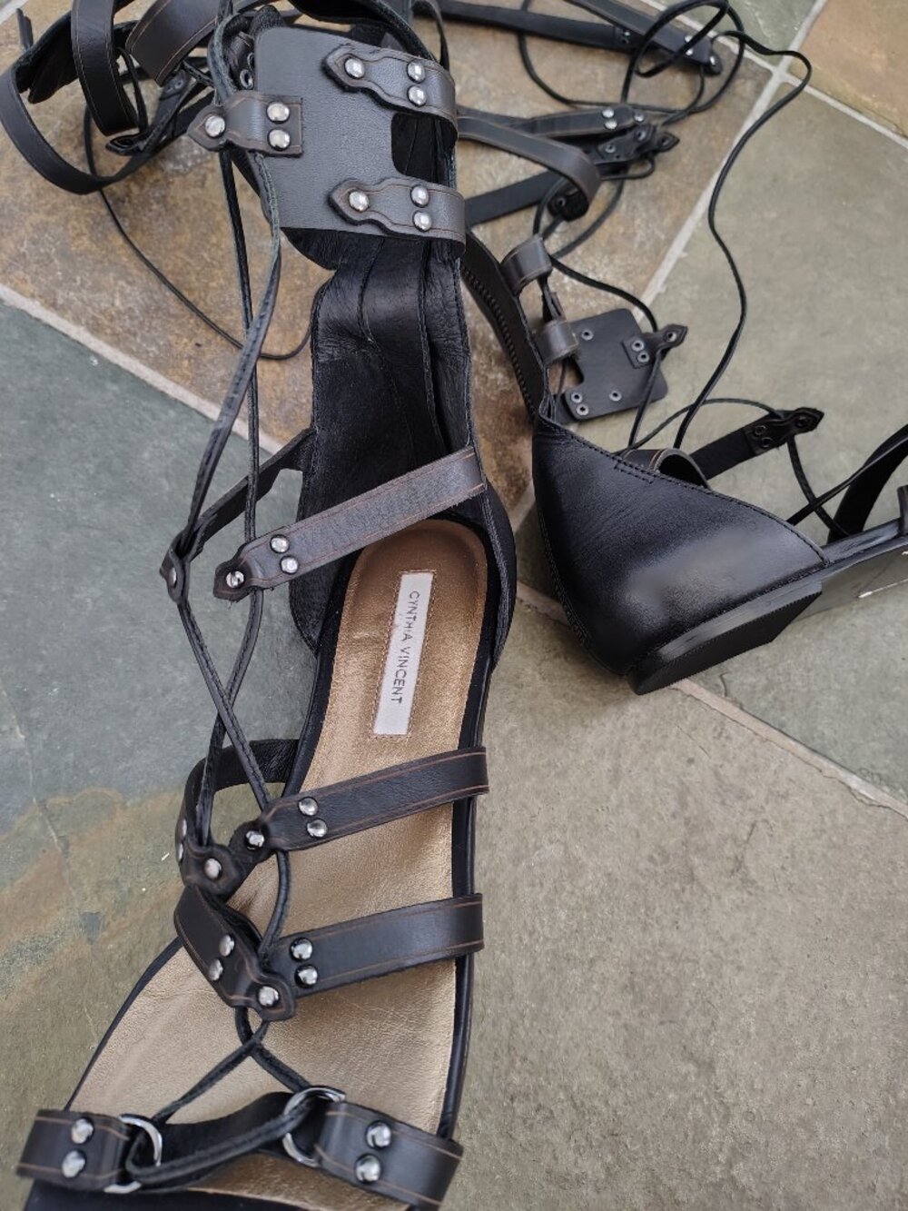 Cynthia Vincent Leather Tall Gladiator Sandal - Picture 5 of 9